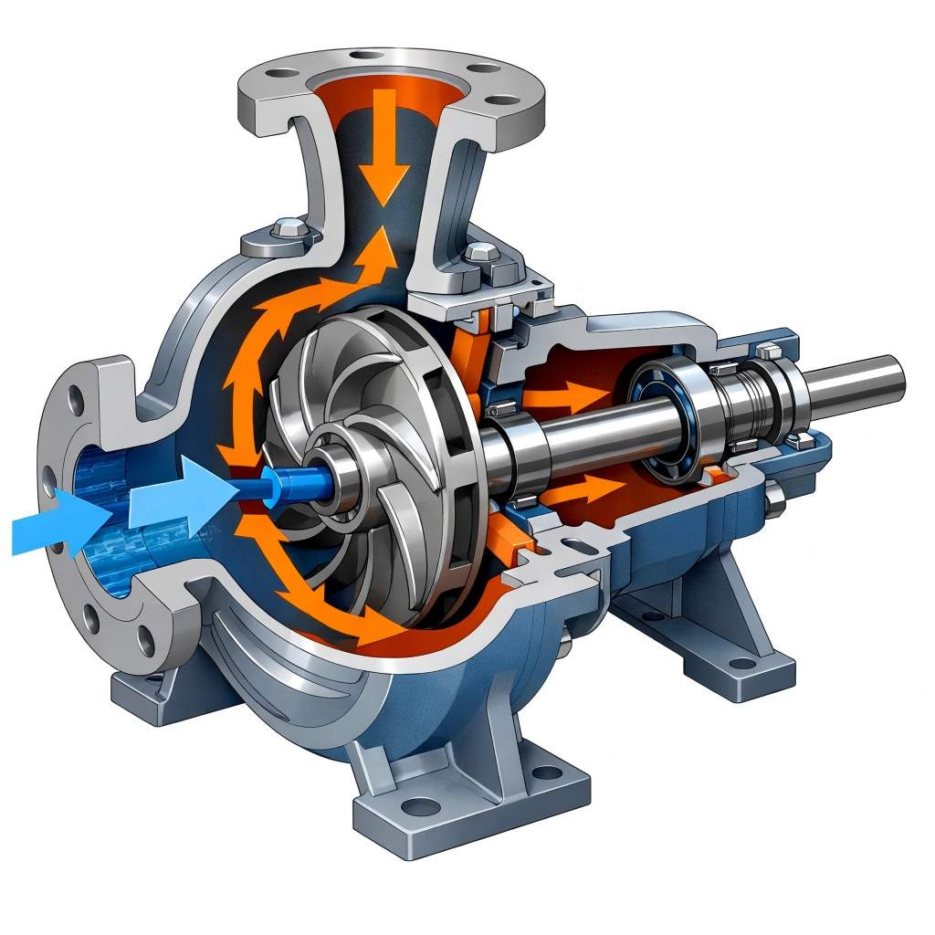 single stage pump cross section